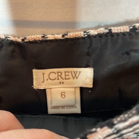 J.Crew Factory Career Mini Faux Wrap Tweed Black/Blush Pink Lined Skirt. Size 6. - Picture 3 of 8